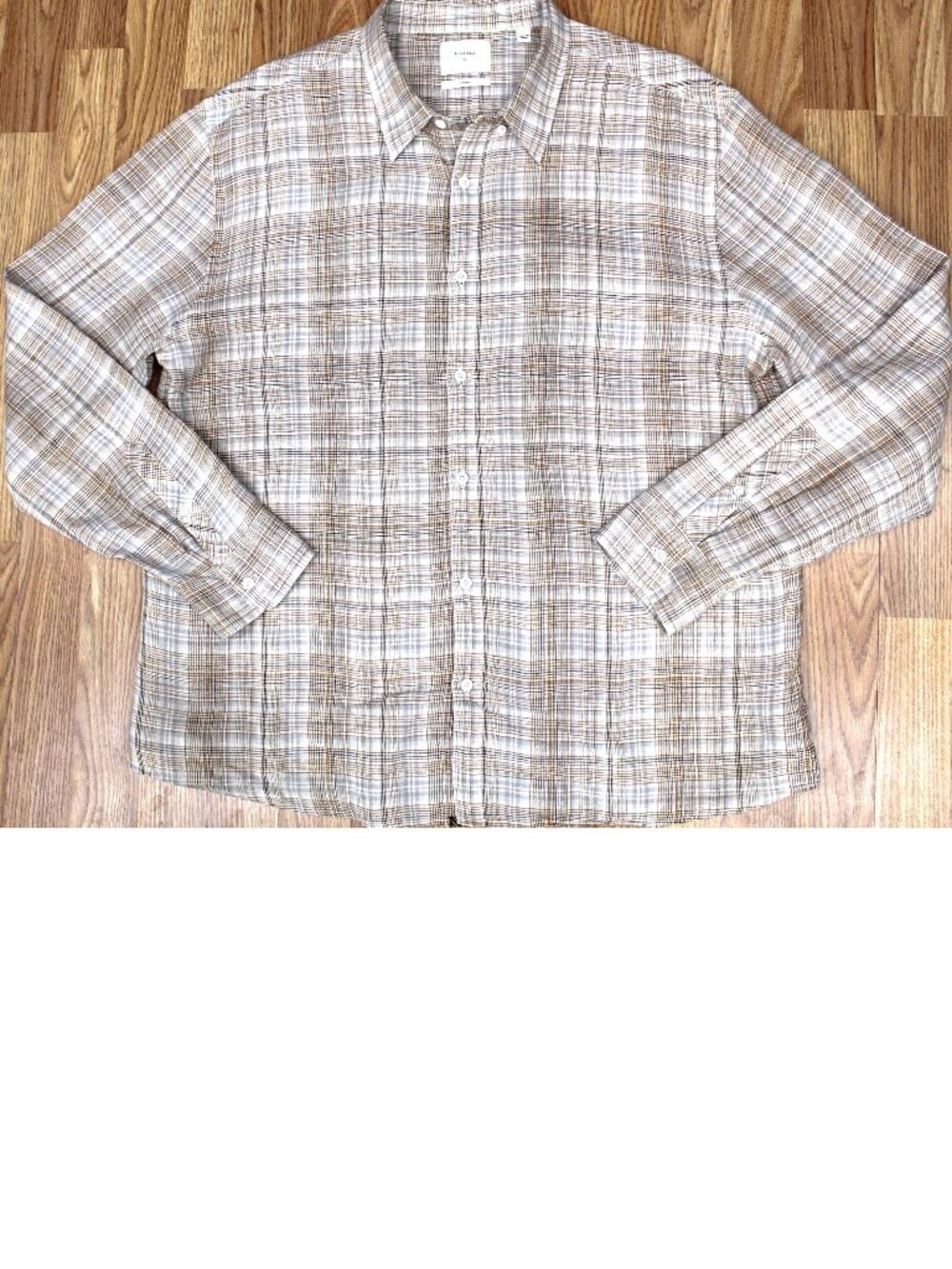 BILLY REID STANDARD FIT 100% LINEN SHIRT BROWN, GRAY & BLACK Sz X-LARGE, XL